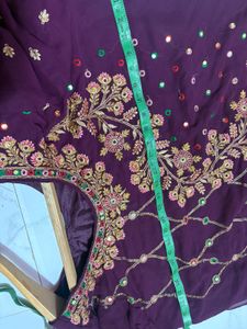 Embroidered Purple Kurta Set