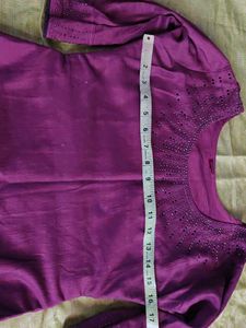 Elegant Embroidered Purple Kurta