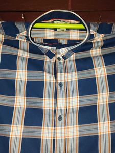Men's Blue Plaid Long Sleeve Shirt