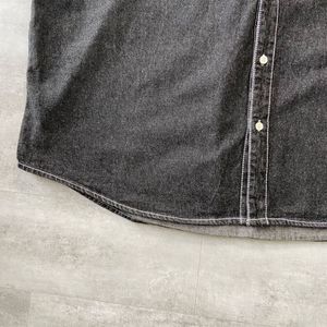 Men's Dark Wash Denim Short Sleeve Shirt