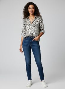 Chic black and white Leopard Print Button-Up Shirt