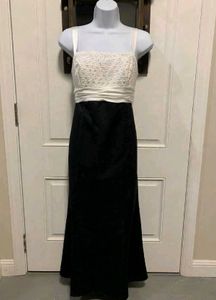 Elegant Black and White Gown