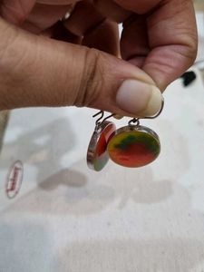 Colorful Round Pendant Earrings