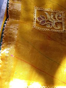 Vibrant Yellow Embroidered Saree