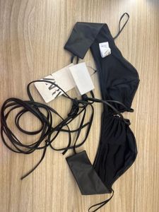 ZARA Black Faux Leather Ruched Crop Top