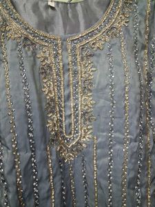 Elegant Grey Kurta Set with Dupatta