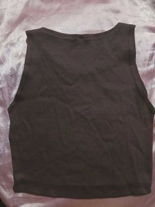 🍷Burgundy Ribbed Cropped Tank Top