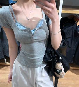 Fake 2pcs pullover t-shirt