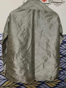 Silver colour Silk Shinny Shirt