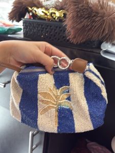 Zara Striped Palm Tree Clutch