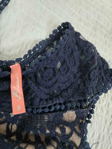 Navy Lace Cutout Bodycon Mini Dress size S