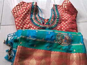 Beautiful Saree with Embellished Blouse