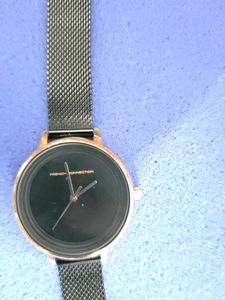Elegant Black Mesh Strap women Watch