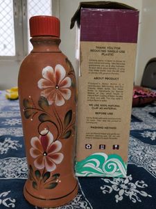 Clay Water Bottle 1 Ltr (Terracotta)
