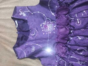 Purple Floral Party Dress for Girls