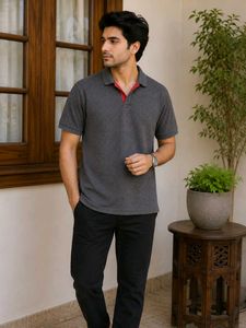 Men's Patterned Polo Shirt