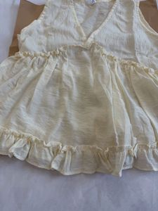 beige cute ruffle top