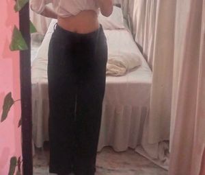 Wide Leg Black Denim Jeans