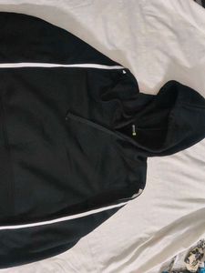 Black Hoodie with White Stripes