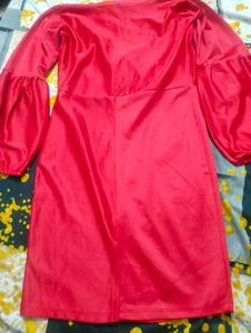 Elegant Red Satin Dress