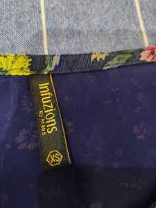 Navy Floral Print Top