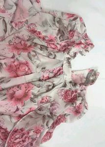 Chic Floral Cold Shoulder Top