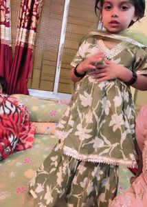 olive green girl ethnic. set