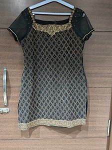 Embellished Black Kurta with Palazzo
