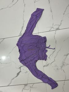Purple Embroidered crop top