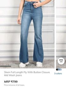 Mid Wash Flared Jeans