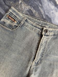 Light Wash Embroidered Flare Jeans