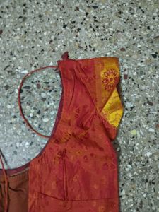 Price dropped Maroon Silk Saree with Gold Border