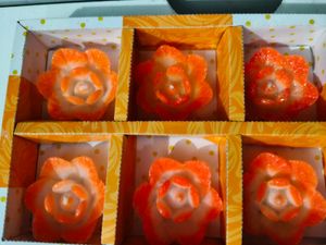 2 Set of 6 Rose Candles Each