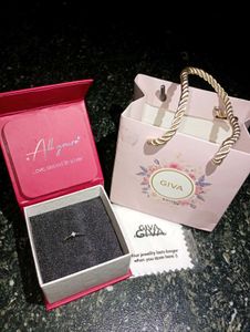 Giva Silver Diamond Ring with Box