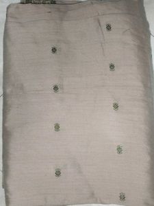 Elegant Beige Saree with Green Border