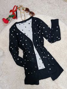 Star Print Cardigan
