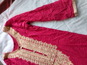 Embroidered Kurta with Mirror Work
