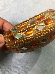 Exquisite Beaded Gold Bangle