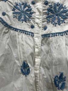 White Embroidered Top