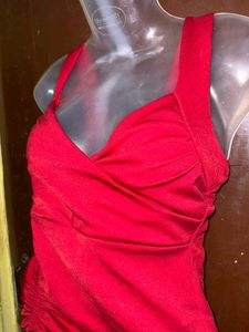 Stunning Red Ruched Bodycon Dress