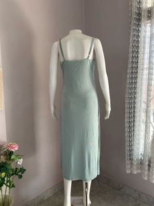 RIBBED Ruched Midi Dress