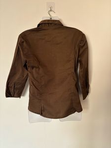 Formal Brown Shirt With 3/4th Sleeve