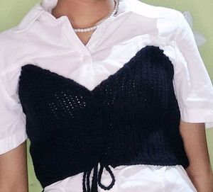 🖤Chic Black Knit Bralette Top🎀