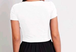 White Cropped Tee