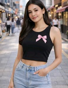 Cute Black Bow Tank Top