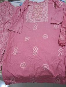 Pink Printed Kurta Set with Dupatta