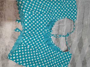 Teal Polka Dot Blouse