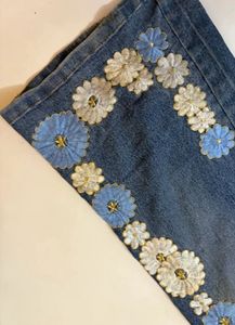 Floral Flare High Rise Jeans