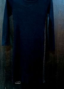 Black Woolen Bodycon Dress