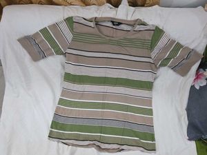 Classic Striped Casual T-Shirt Max L size